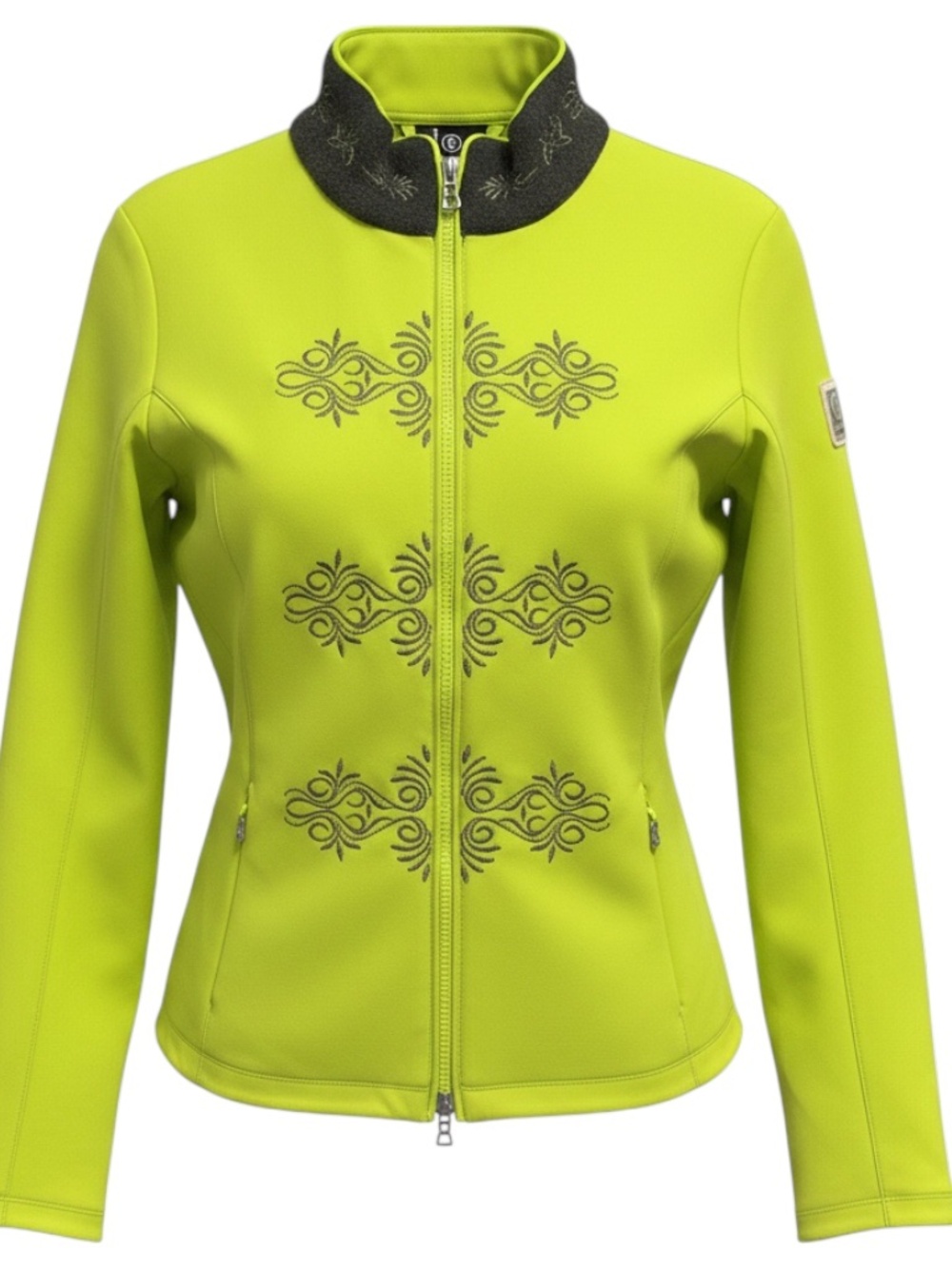 BOGNER LIME GREEN EMBROIDERED ZIP FRONT JACKET
